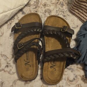 Dark Brown Braided Sandals